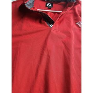 Footjoy FJ Men's Large Solid Red 1909 Short Sleeve Golf Polo Shirt